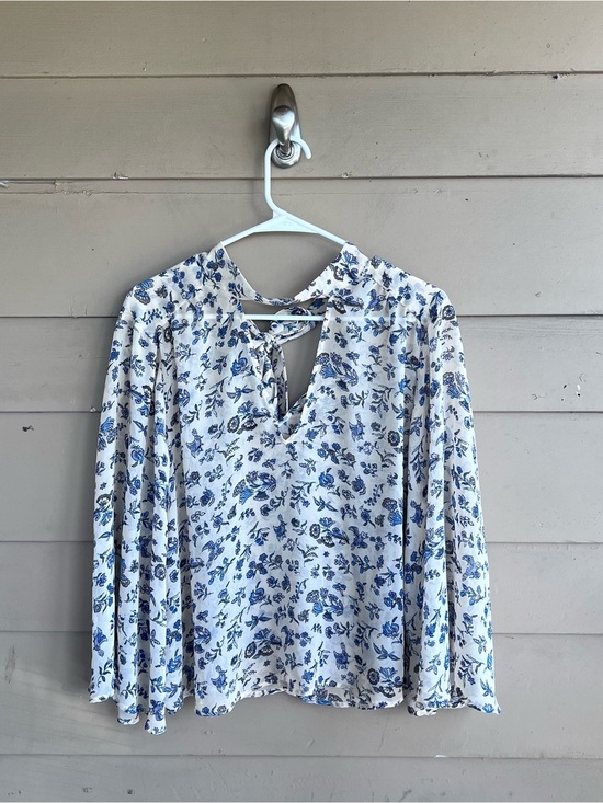 Lucky Brand Tops - Lucky Brand Sheer Floral Peasant Blouse Size M Boho Casual Lightweight
